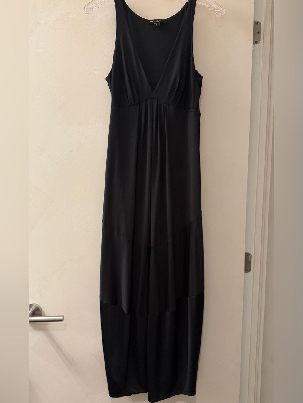 Donna Karan Black Maxi V-Neck Dress
